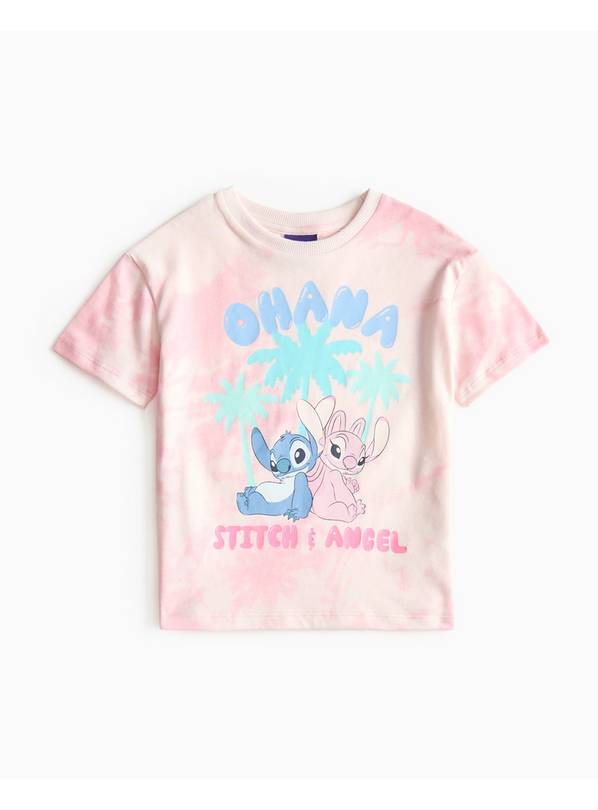Stitch Pink Tie Dye Graphic T-Shirt 1-2 years
